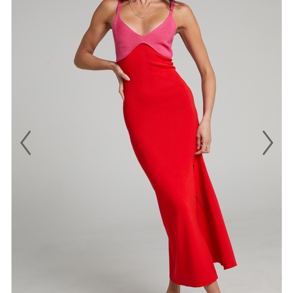 NWT DUAL TONE KNIT DRESS IN PINK & RED